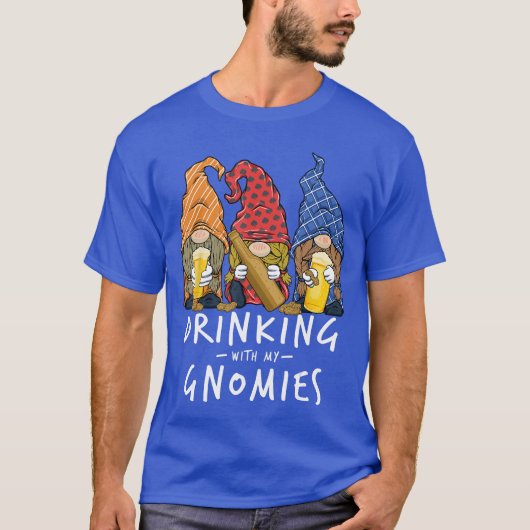 Beer Gnomes Drinking with My Gnomies Beer Drinking T-shirt (Voorkant)