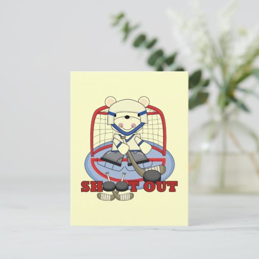 Beer Goalie Shoot Out Hockey Tshirts en Gifts Briefkaart (Staand voorkant)