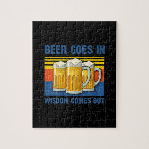 Beer Goes In Wisdom Comes Out Vintage Birthday Legpuzzel