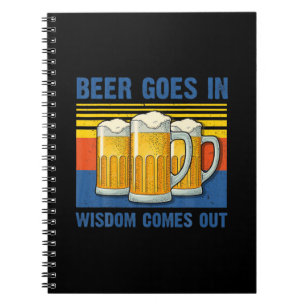 Beer Goes In Wisdom Comes Out Vintage Birthday Notitieboek