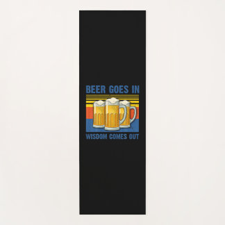 Beer Goes In Wisdom Comes Out Vintage Birthday Yogamat
