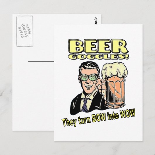 Beer Goggles - ze veranderen BOW in WOW Briefkaart (Voorkant / Achterkant)