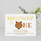 Beer Gold Baby halve dag Folie Uitnodiging (Staand Voorkant)