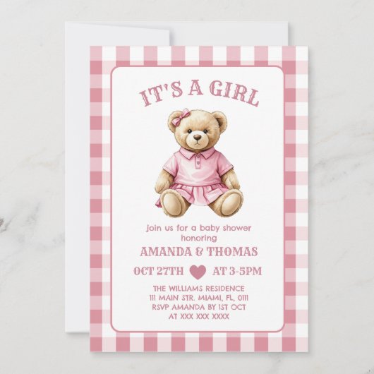 Beer Golf Girl Baby shower Uitnodiging (Voorkant)