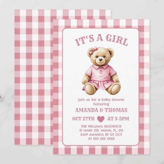 Beer Golf Girl Baby shower Uitnodiging (Voorkant / Achterkant)