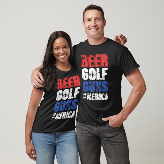Beer Golf Pistolen #Merica - 4 juli T-shirt (Unisex)