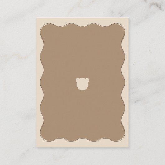 Beer golvend Lijst luier raffle eenvoudig Baby sho Informatiekaartje (Achterkant)