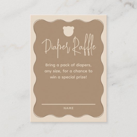 Beer golvend Lijst luier raffle eenvoudig Baby sho Informatiekaartje (Voorkant)