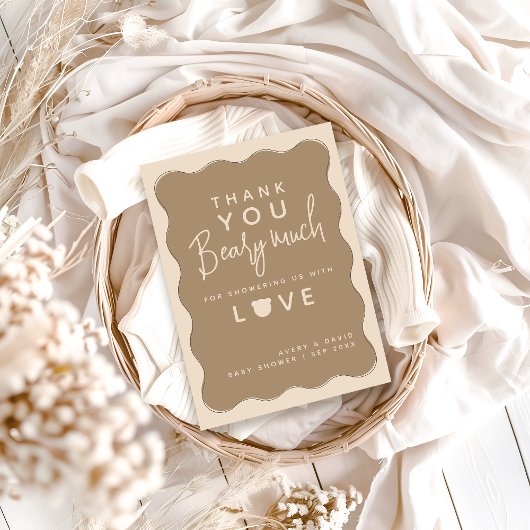 Beer golvende Lijst hand getrokken eenvoudig Baby  Bedankkaart