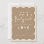 Beer golvende Lijst hand getrokken eenvoudig Baby  Bedankkaart (Voorkant)