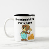 Beer Grandpas Boerderij Hand  Tweekleurige Koffiemok (Links)