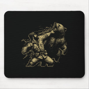 Beer Grappig Man Ponsen Beer Retro Jagen Muismat