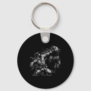 Beer Grappig Man Ponsen Beer Retro Jagen Sleutelhanger