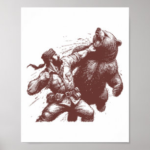 Beer grappige man stompen beer retro vintage jacht poster