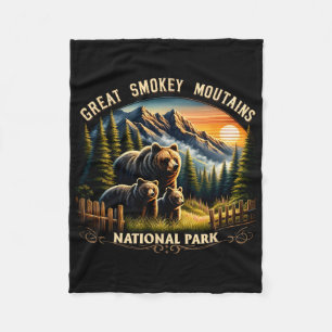 Beer Great Smokey Mountains National Park Zwarte B Fleece Deken