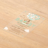 Beer Green Balloons Baby shower Acryl Uitnodigingen (Laagn)