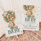 Beer Green Balloons Baby shower Kaart