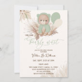 Beer Green Boho Baby shower Kaart (Voorkant)