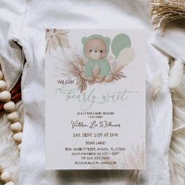 Beer Green Boho Baby shower Kaart