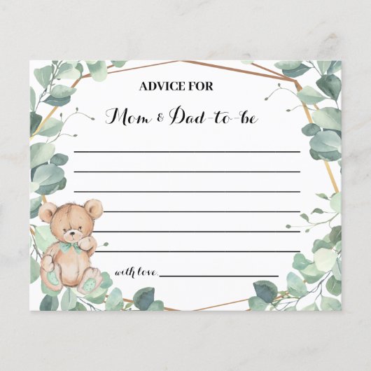 Beer Greenery Advice for Mam-to-be Shower Card Flyer (Voorkant)