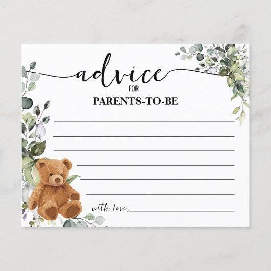 Beer Greenery Advice Mam & Pap Baby shower Kaart (Voorkant)