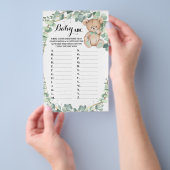 Beer Greenery Baby ABC Baby shower Game Card Flyer (Hand)