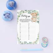 Beer Greenery Baby ABC Baby shower Game Card Flyer (Enkel)