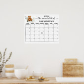 Beer Greenery Baby Shower Raad de Bevalling Datum  Poster (Keuken)