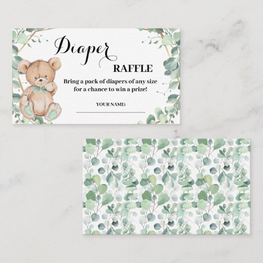 Beer Greenery Diaper Raffle Ticket Shower Card (Voorkant / Achterkant)
