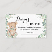 Beer Greenery Diaper Raffle Ticket Shower Card (Voorkant)