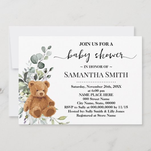 Beer Greenery Eucalyptus Baby shower Kaart (Voorkant)