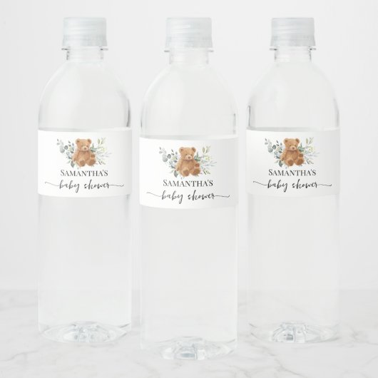 Beer Greenery Eucalyptus Baby shower Waterfles Etiket (Flessen)