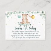 Beer Greenery Gold Baby shower Book Request Informatiekaartje (Voorkant)