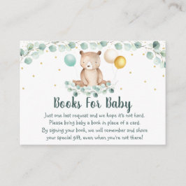Beer Greenery Gold Baby shower Book Request Informatiekaartje