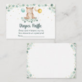 Beer Greenery Gold Baby shower Diaper Raffle Informatiekaartje (Voorkant / Achterkant)