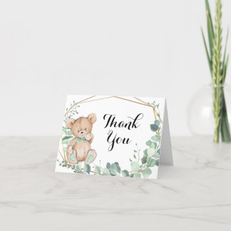 Beer Greenery Gold Baby shower Hartelijk dank Bedankkaart