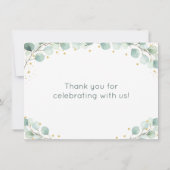 Beer Greenery Gold Baby shower Hartelijk dank Bedankkaart (Achterkant)