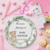 Beer Greenery Gold Baby shower Papieren Bordje (Feest)