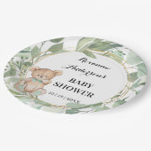 Beer Greenery Gold Baby shower Papieren Bordje (Gekanteld)