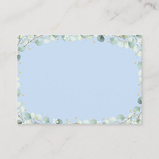 Beer Greenery Gold Blue Baby shower Book Request Informatiekaartje (Achterkant)