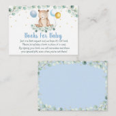 Beer Greenery Gold Blue Baby shower Book Request Informatiekaartje (Voorkant / Achterkant)
