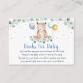 Beer Greenery Gold Blue Baby shower Book Request Informatiekaartje (Voorkant)