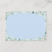 Beer Greenery Gold Blue Baby shower Diaper Raffle Informatiekaartje (Achterkant)