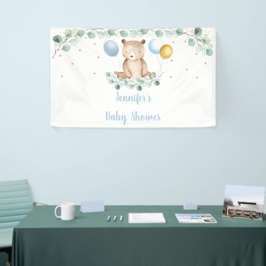 Beer Greenery Gold Blue Boy Baby shower Spandoek (Beurs)