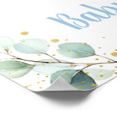 Beer Greenery Gold Blue Boy Baby shower Welkom Poster (Hoek)