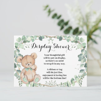 Beer Greenery Gold Display Baby shower Informatiekaartje