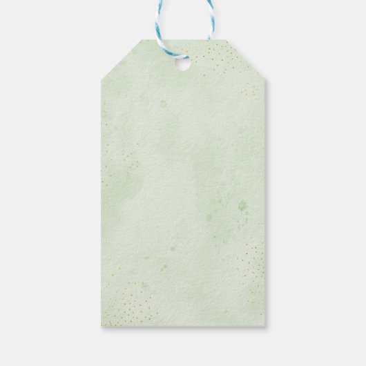 Beer Greenery Gold Gender Neutral Baby shower Cadeaulabel (Achterkant)