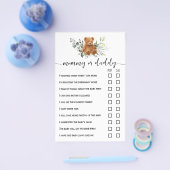 Beer Greenery Mam of Pa Baby shower Game Kaart (Enkel)