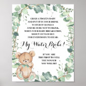 Beer Greenery My Water Broke Baby shower Game Poster (Voorkant)