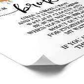 Beer Greenery My Water Broke Baby shower Sign Poster (Hoek)